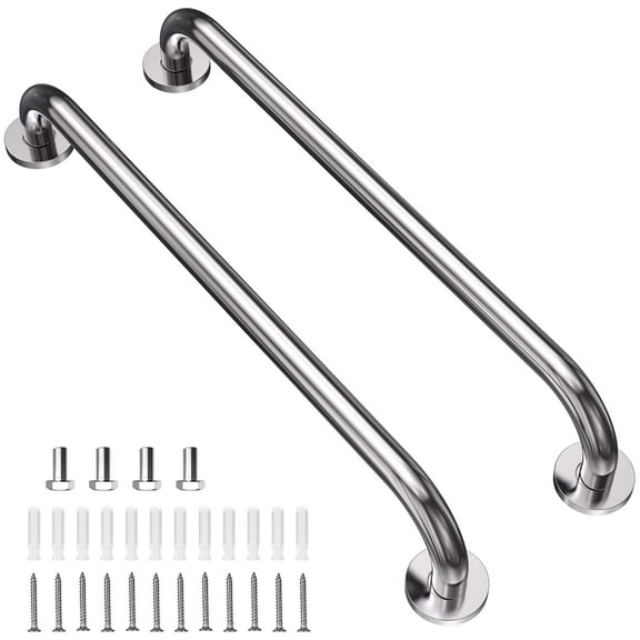 2 Pack 20 Inch Shower Grab Bar, Stainless Steel Bathroom Grab Bar Handle, Bath Handle, Safety Hand Rail Support for Handicap, Elderly, Injury, Senior, Silver