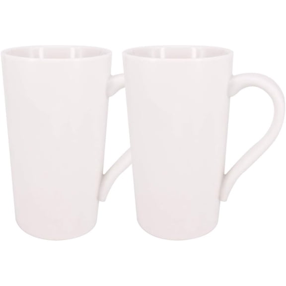 2 Pack 20 OZ Coffee Cup Simple Pure White Ceramic Cup Plain Large Tall White Ceramic Milk  Coffee Mug with Handle