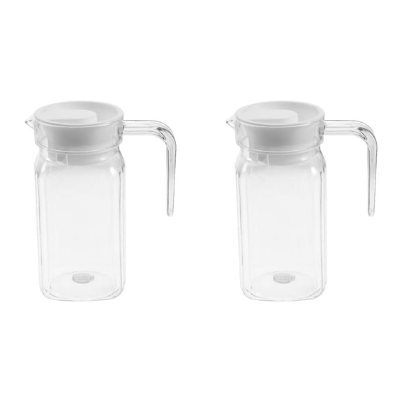 2 Pack 20 Oz(600ml) Acrylic Pitcher with Lid and Spout,Small Pitcher with Lid, Small Clear Pitcher Fridge Water Jug Ice Tea Pitchers Cold Hot Beverage Carafe for Lemonade, Coffee, Juice
