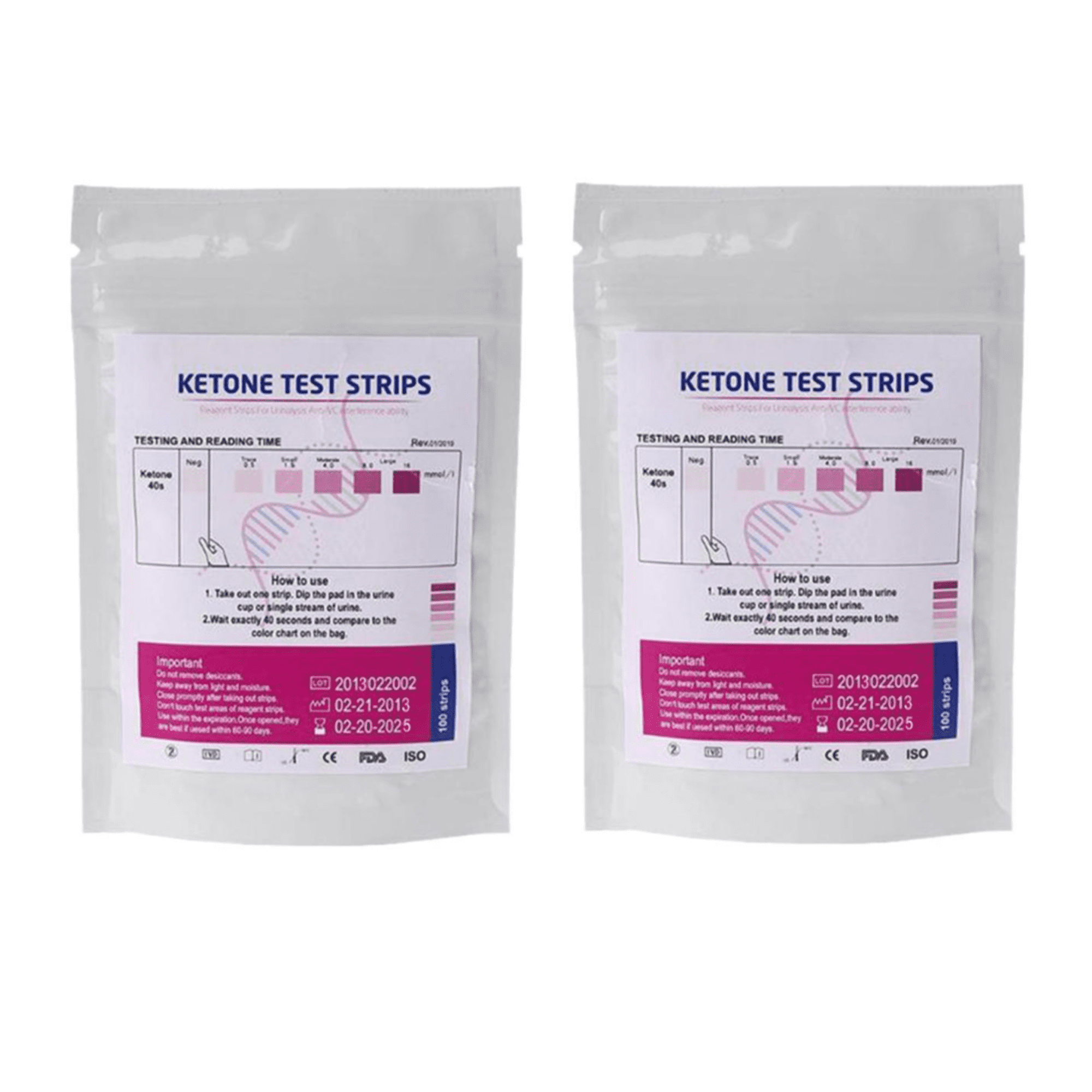 2 Pack/200PCS Ketosis Urine Test Paper Ketone Strips PH Meter Home