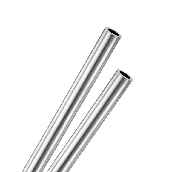 2-Pack 200mm 304 Stainless Steel Tube, 6mm OD 1mm Wall Thickness Seamless Stainless Steel Tubing [0.24x0.04x7.9IN]