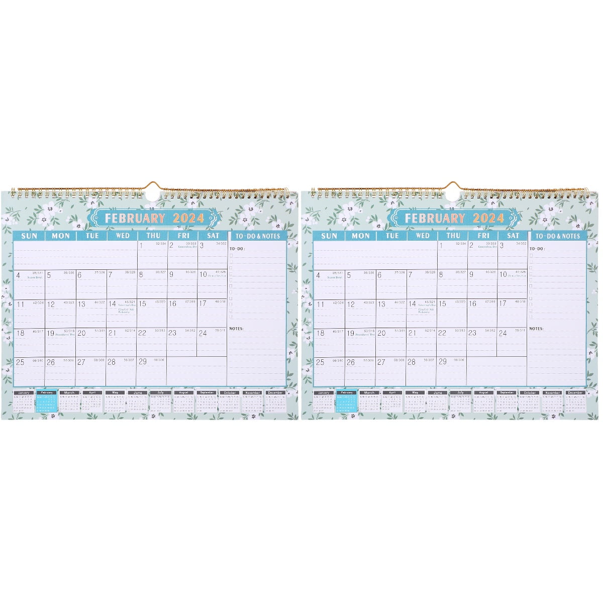 2 Pack 20242025 English Calendar Wall International Holidays Desk