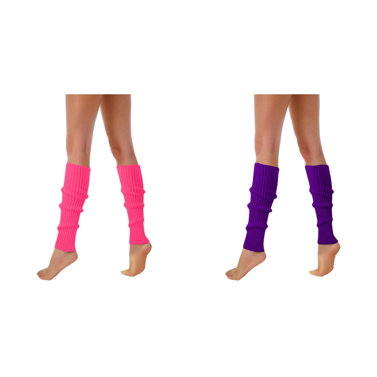 2Pack,2024 80S 90S Leg Yoga Socks Warmers for Women Neon Warm Socks