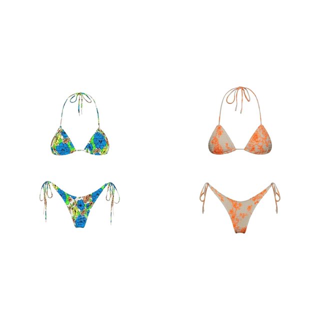 2Pack,2024 Bikini 2024 Bathing Suit Small Bust Swimsuit Women Swimwear