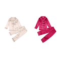 2Pack,2024 Kids Girl Boy Toddler Suspender Pants Set Satin Pajamas Set
