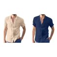 2Pack,2024 Male Casual Solid Short Sleeve Leotard Top Shirt Double