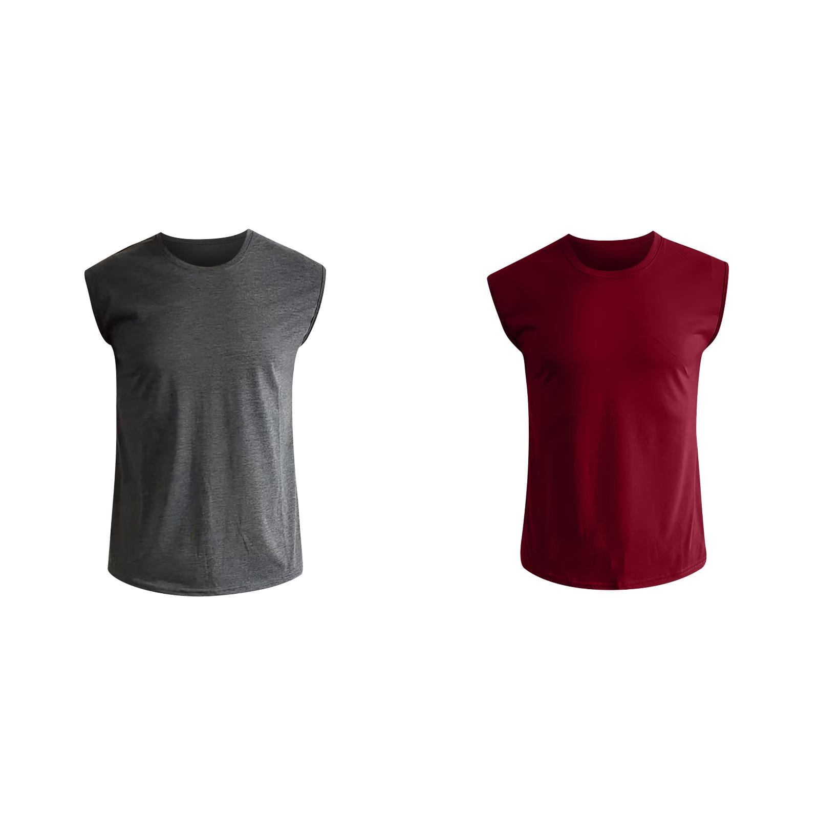 2Pack,2024 Men's Breathable Sleeveless Top Mens T Shirt Tops Slim Lace