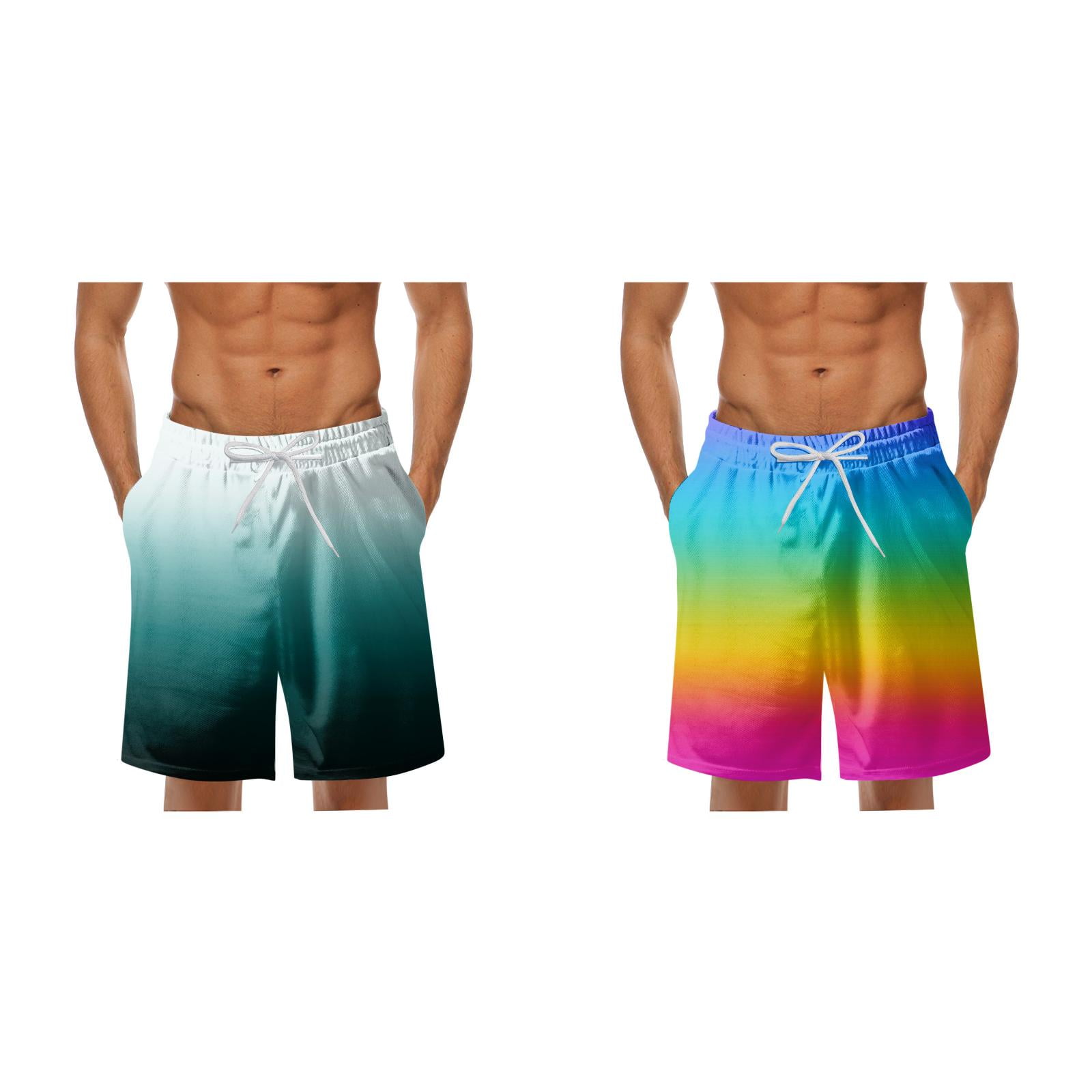 2Pack,2024 Mens Spring Summer Board Shorts with Zipper Pocket Casual