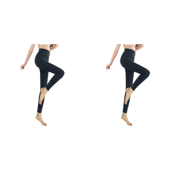 2-Pack,2024 New Women's Fashion Women Brushed Stretch Winter Leggings with Pockets Lined Thick Tights Yoga Pants Long Warm Winter Pants Warm Leggings Ankle-Length Pants Grey 2XL
