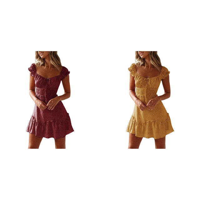 2Pack,2024 Summer Dress Mini Tight Summer Dress for Women Dress