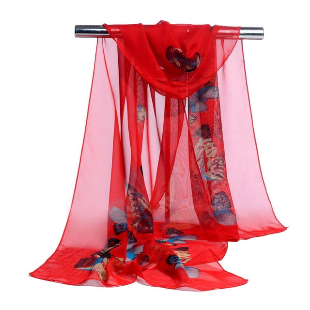 2Pack,2024 Women Chiffon Christmas Scarfs for Women Lightweight Soft