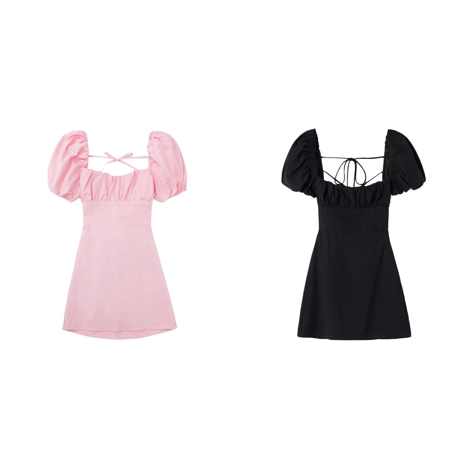 2Pack,2024 Women's Dresses Square Knee Length Dress for Women Neck