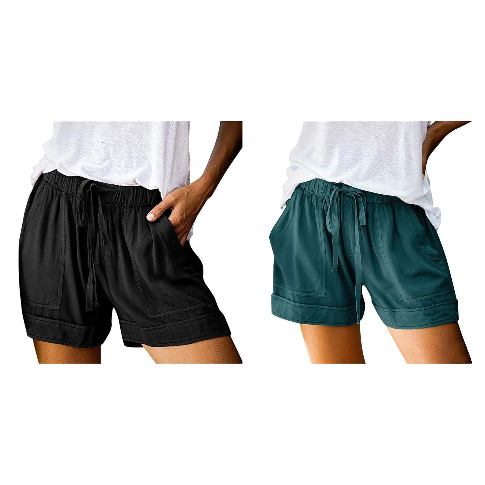 2Pack,2024 Womens Shorts High Bike Shorts Women with Padding Elastic