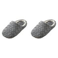 (2-Pack) 2025 Couple Models New Jacquard Mens Hard Sole Slippers ...