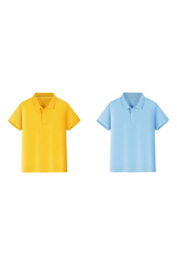 (2-Pack) 2025 New Boys s Short Clothes for Junior s Sleeve Shirt Button Closure Mega64 Shirt Comfortable & Soft Pique Plain Shirts Fabric