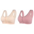thumbnail image 1 of (2-Pack) 2025 New Womens No Steel Ring Sports Bra Padded Front Close Bra T Strapless Bra for Women Back Plus Size Seamless Sports Bra for Women Pack Unlined Bra for Large Women Sports Bra, 1 of 9