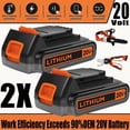 thumbnail image 1 of 2 Pack 20V 3.8Ah Li-ion LBXR20 Replacement for Black and Decker 20V Lithium Battery Compatible with LBXR20 LB20 LBX20 LBXR2020-OPE LB2X4020 LBXR20B-2, 1 of 7