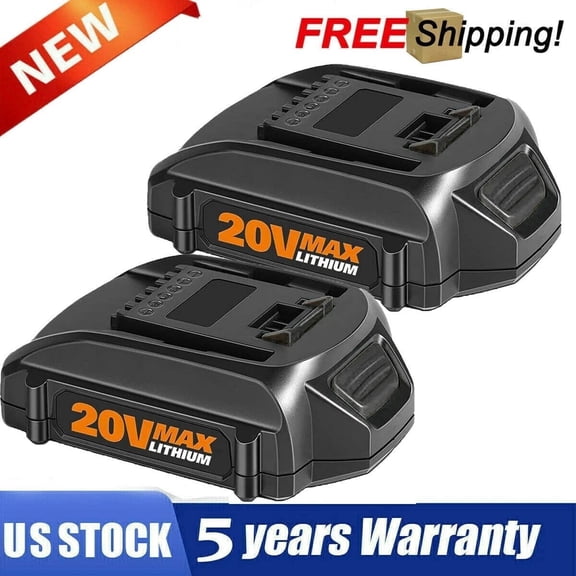 2 Pack 20V 4.0Ah Compact Battery for Worx 20V Battery WA3520 WA3525 WA3575 Compatible with WG630 WG322 WG543 WG163 20 Volts Cordless Tools