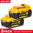 thumbnail image 1 of 2-Pack 20V 8.0Ah Lithium-Ion Battery Replacement - Compatible with DCB200/201/206/210 - 8000mAh High Capacity, LED Power Indicator - for 20V Cordless Tools Long-Lasting , Reliable and D, 1 of 9
