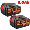 thumbnail image 1 of 2 Pack 20V 8.0Ah Lithium ion Battery For Black & Decker 20 Volt Max Lbxr20 Lb2x4020 Us, 1 of 9