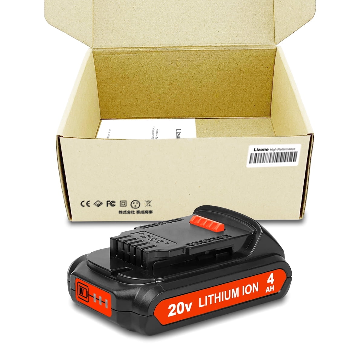 20V Max 4.0Ah Compact Battery DCB203 Replacement for DEWALT 20V Max XR Battery 3Ah DCB230 2Ah DCB203 1.5Ah DCB201 20V Max XR Lithium Battery, 1 Count, 1 Pack