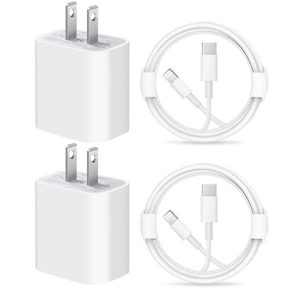 Coreykin 20W USB C Wall Charger-2 Pack Super Fast Charger with 6FT Cable-Compatible with iPhone 14/14Pro/14Pro Max/13/13 Pro/13Pro Max/12/12Pro/XS/Max/XR/X/8/8 Plus-White