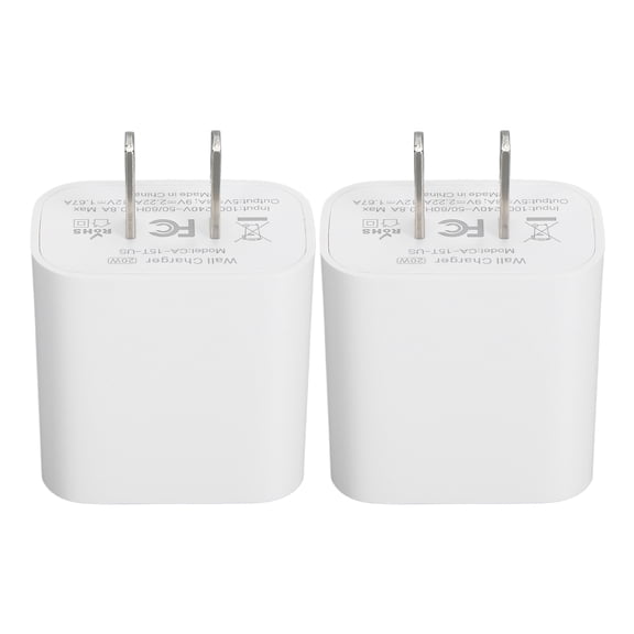 2-Pack 20W USB-C Power Adapter Fast Charging Block for iPhone 15/15 Pro/15 Pro Max/iPad Pro