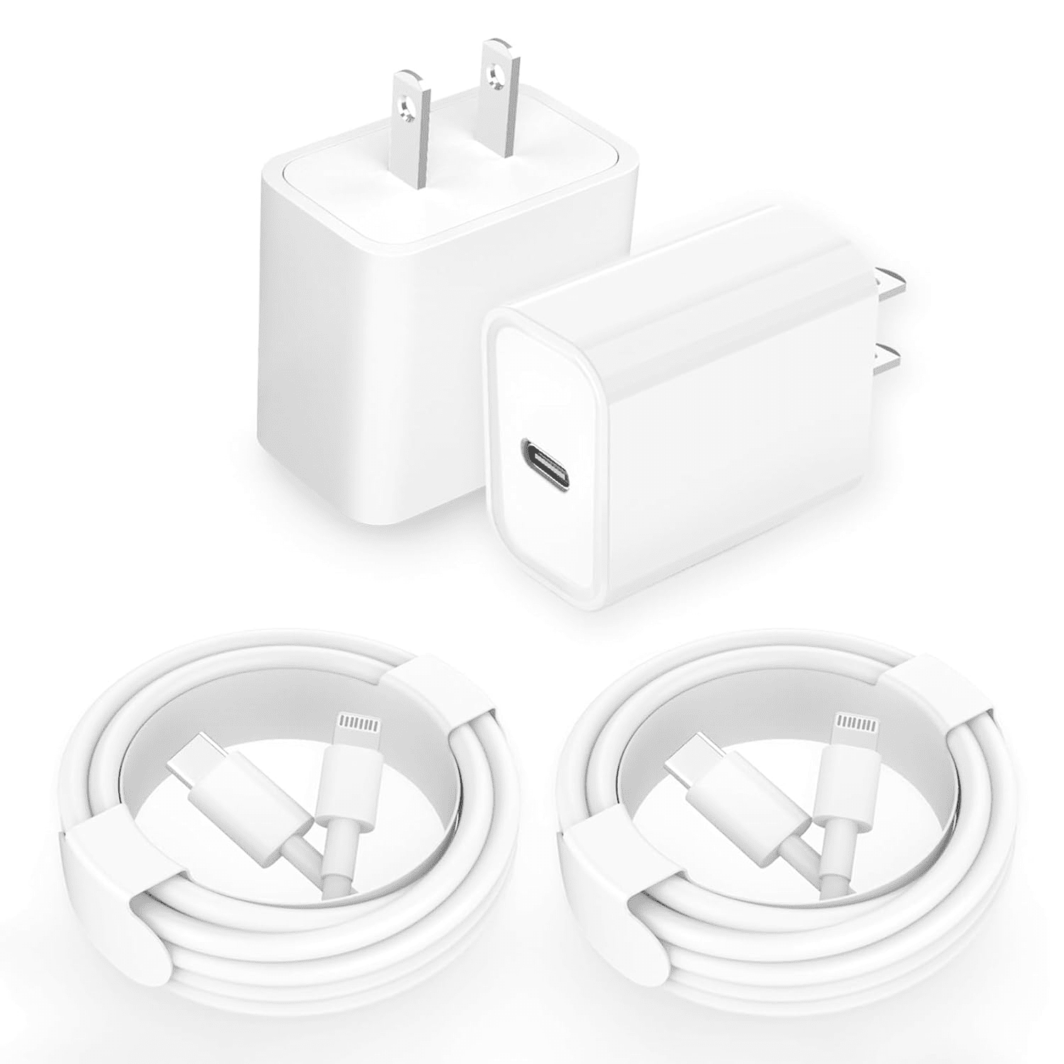 2 - Pack 20W USB-C Power Adapter Fast Charging Wall Plug with USBC ...