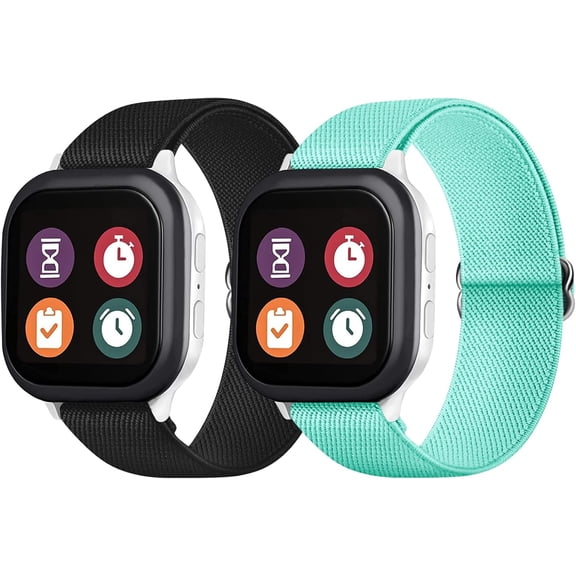 2 Pack 20mm Nylon Sport Loop Band Elastic Stretchy Replacement Strap Compatible with Gizmo Watch 3/2/1, Gabb Watch 3/2/1, SyncUP & Cosmo JrTrack