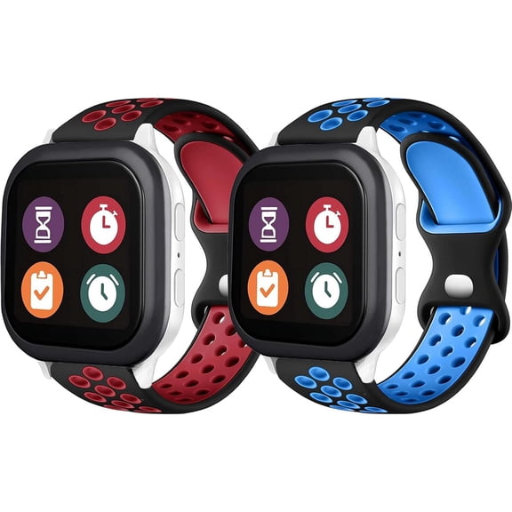 2 Pack 20mm Silicone Sport Bands Compatible with Gizmo Watch 3/2/1, Gabb Watch 3/2/1, SyncUP & Cosmo JrTrack  Soft Breathable Waterproof Replacement Adjustable Small Size