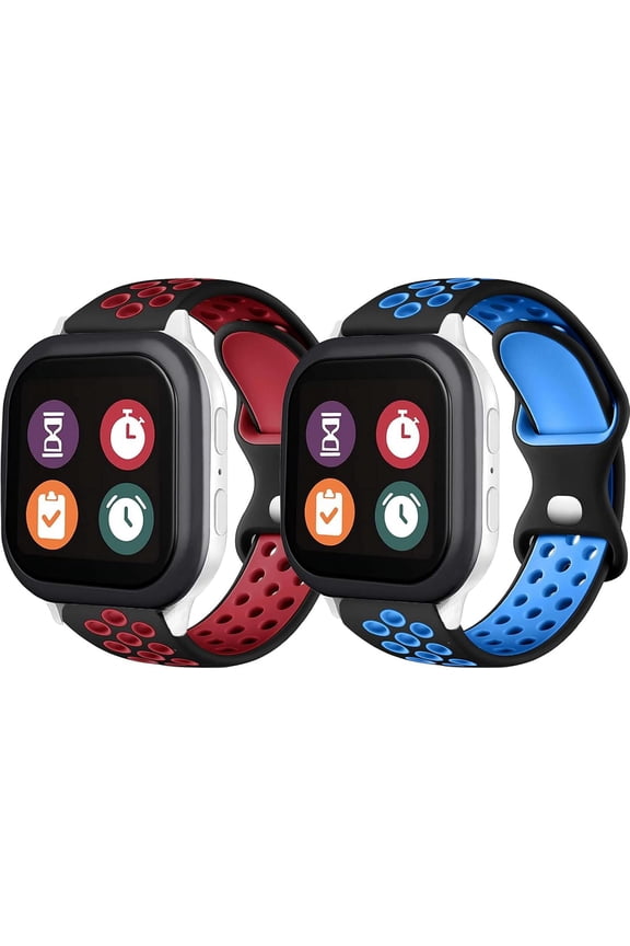 2 Pack 20mm Silicone Sport Bands Compatible with Gizmo Watch 3/2/1, Gabb Watch 3/2/1, SyncUP & Cosmo JrTrack  Soft Breathable Waterproof Replacement Adjustable Small Size