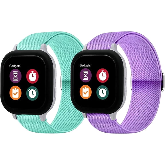 2 Pack 20mm Stretchy Nylon Replacement Band Compatible with Gizmo Watch 3/2/1, Gabb Watch 3/2/1, SyncUP & Cosmo JrTrack Soft Elastic Breathable Strap