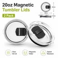 thumbnail image 1 of 2 Pack 20oz Magnetic Tumbler Lid, Fits Yeti Rambler or Old Style RTIC Coffee Tumbler - Replacement for Spillproof Ozark Trail Lids, Magnetic Slider Switch Spill Proof Tumbler Cover, BPA Free, 1 of 9