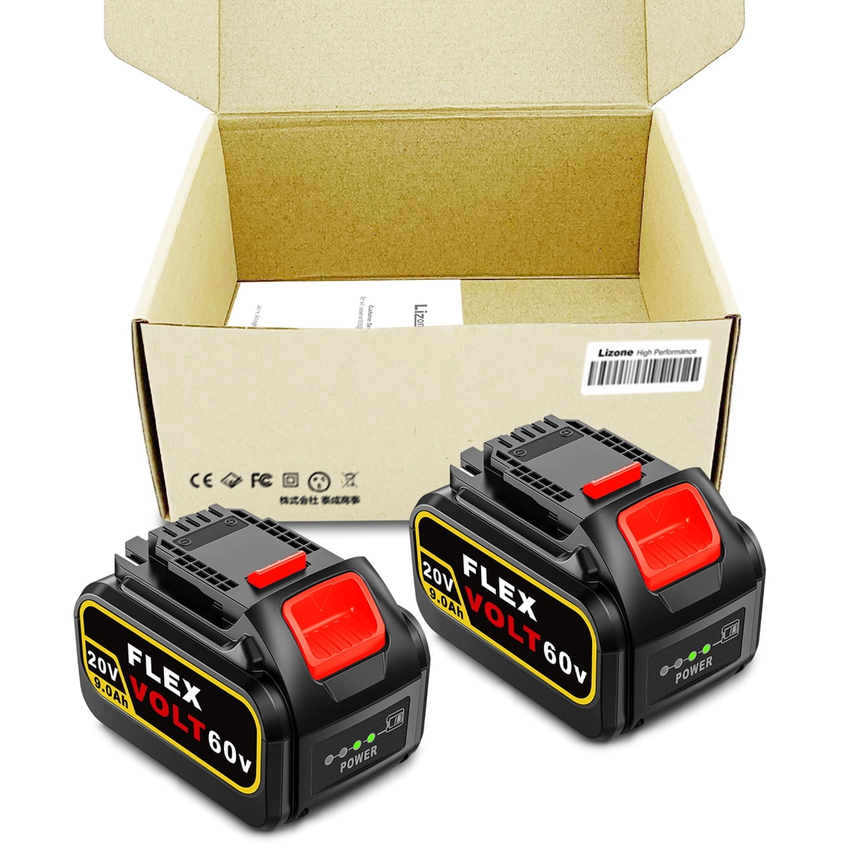 2 Pack 20v/60v 9Ah DCB606-2 DCB609-2 Battery for DEWALT 20v 60v Max 9Ah DCB609 6Ah DCB606 Flexvolt Battery 20V Max XR 8Ah DCB208-2 6Ah DCB206-2 5Ah DCB205-2 4Ah DCB204-2 Lithium-ion Battery