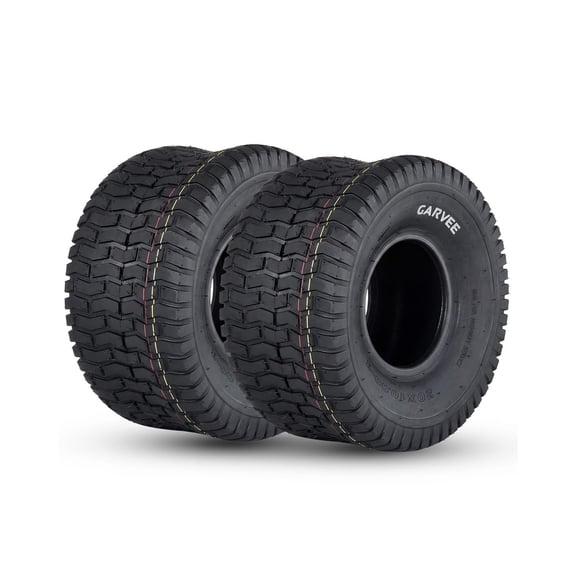 2-Pack 20x10.00-8 Lawn Mower Tires – V-Pattern . 4PR Tubeless. Heavy-Duty for Riding Mowers. Tractors & Golf Carts – NHS Rated for Lawn & Garden