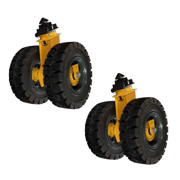 2 Pack 21.3" Shipping Container Rugged Caster Dual Wheel - 4000 lbs WLL/Unit - Rubber Shipping Container Moving Dual Wheels with Twist Lock & Support Wheel