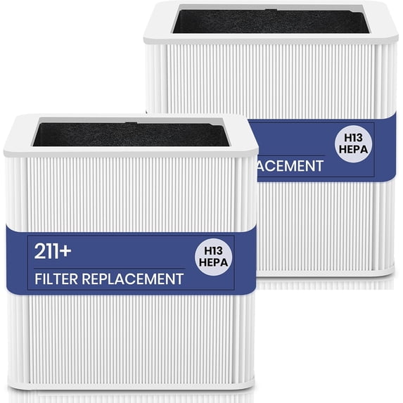2 Pack 211+ Filter Replacement Compatible with Blue Pure 211+ and 211+ Auto Air Purifier, 2-Stage Filtration System of H13 True HEPA Filter and Activated Carbon Filter