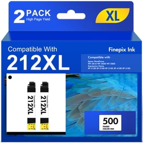 2 Pack 212XL Ink Cartridges Use With WorkForce WF-2850 WF-2830 Expression Home XP-4100 XP-4105 Compatible for Epson 212 212XL Printer Ink (2 x Black)