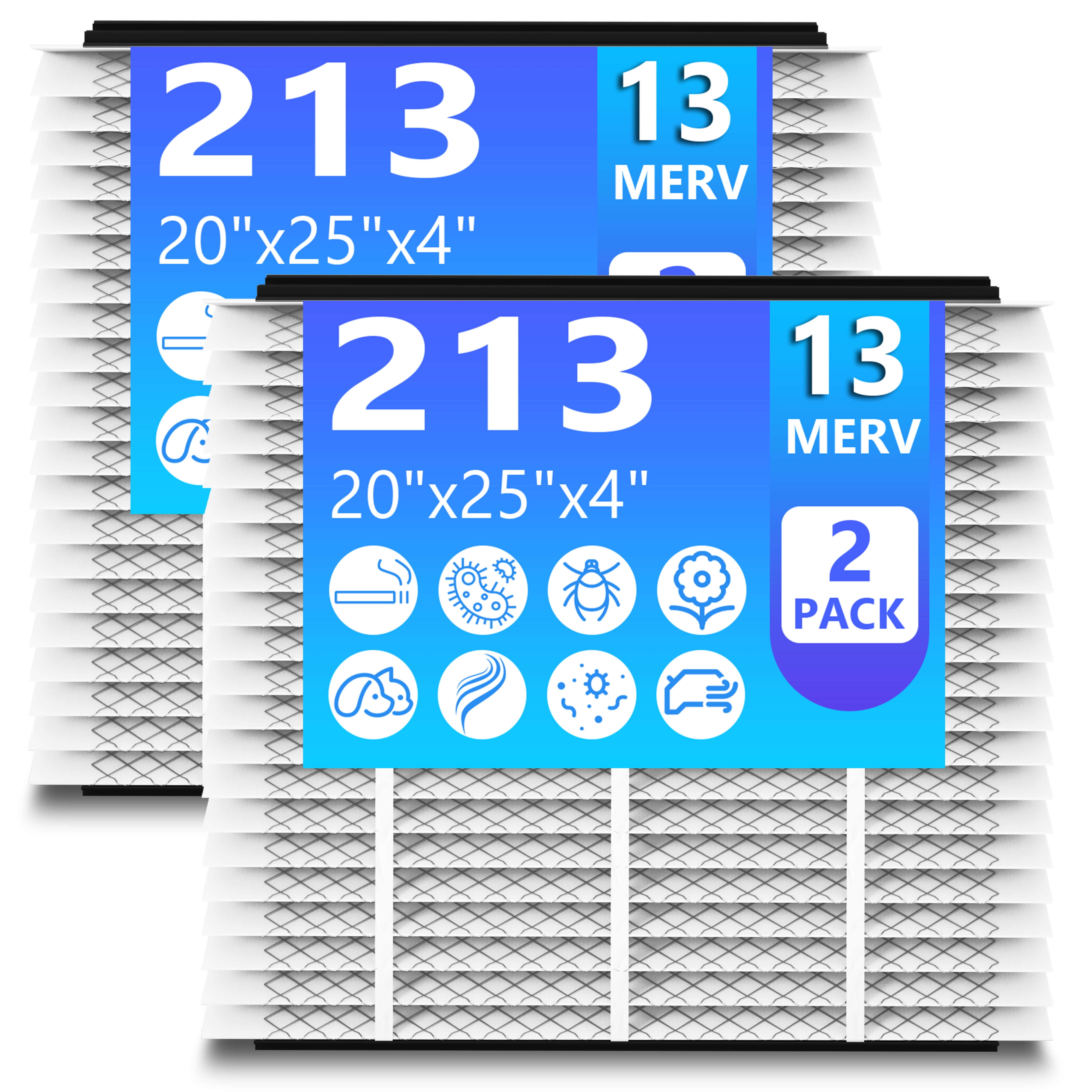 2 Pack 213 Replacement Filter Compatible with AprilAire Whole House Air Purifiers 1210,1620,2210,2216,3210,4200,20x25x4 MERV-13 Furnace Filter,20x25x4 Air Filter
