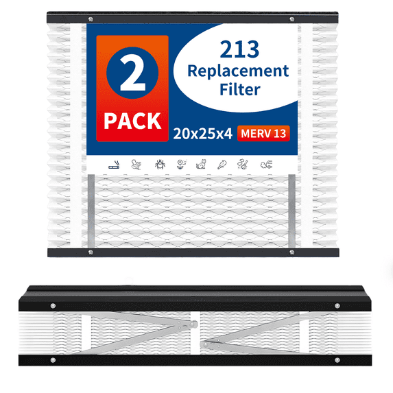 2-Pack 213 air filter replacement Compatible with aprilaire 213 replacement filter-Merv 13 Air Purifiers,Whole House Models 1210， 1620， 2120， 2200， 2210， 2216， 3210， 4200， Size:20x25x4