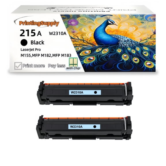 2 Pack 215A W2310A High-Yield Black Toner Cartridge With Chip Compatible For HP 215A W2310A For Use With Color Laserjet Pro MFP M182nw M155 M183