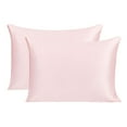 thumbnail image 1 of 2-Pack 22 Momme Mulberry Silk Washable Pillowcases, Standard, Pink, 1 of 8