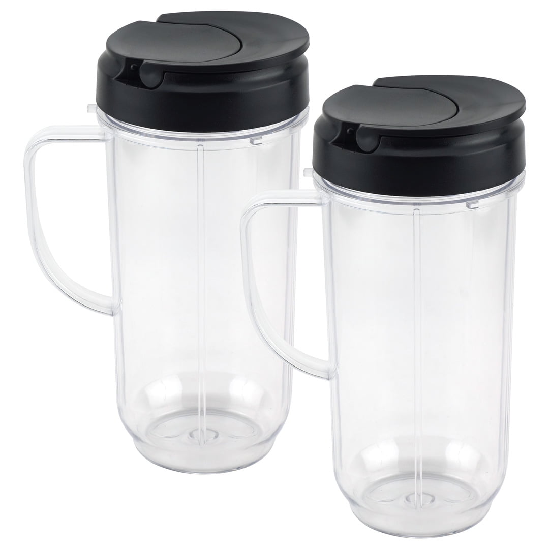 3 Pack 22 oz Tall Cup with Flip Top To-Go Lids Replacement Part Compatible  with Magic Bullet 250W MB1001 Blenders