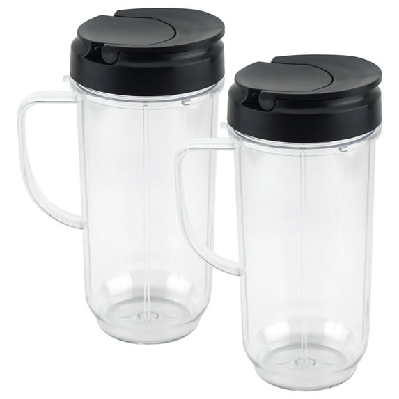 2 Pack 22 oz Tall Cup with Flip Top To-Go Lid Replacement Parts Compatible with Magic Bullet 250W MB1001 Blenders
