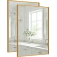 thumbnail image 1 of 2-Pack 22"x30" Brushed Gold Bathroom Mirrors for Over Sink, Rectangular Vanity Wall Mirrors with HD Glass & Rustproof Aluminum Alloy Frame, Ideal for Modern Chic Space Remodel, 1 of 8