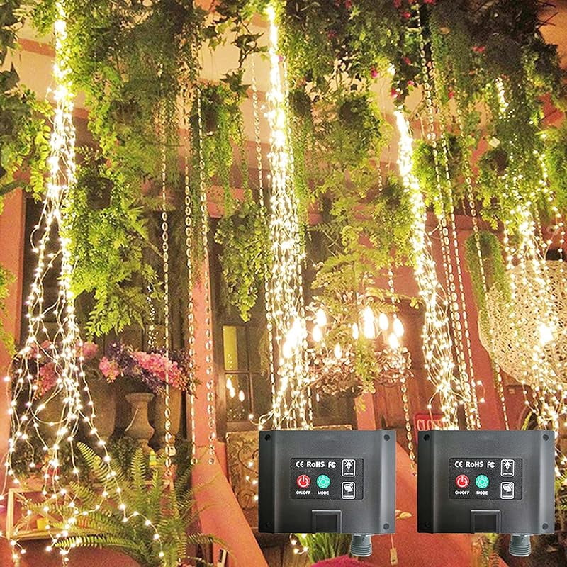 Bunchgrass Led 2 Pack 220 LED Firefly Bunch Lights Battery Operated, 8 Flashing Modes ...