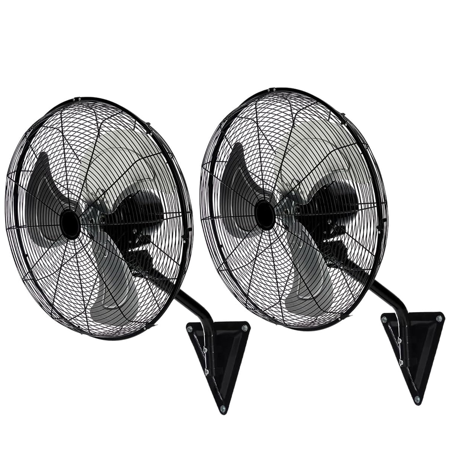 2 Pack 22inch High Velocity Wall Mount Fan, 7500 CFM Oscillating Fan, 3-Speed Heavy Duty Cooling for Garage & Workshop, Black