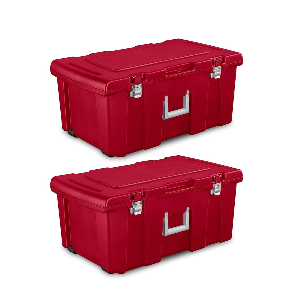 2 Pack 23 Gallon Plastic Storage Bin, Multifunctional Pantry