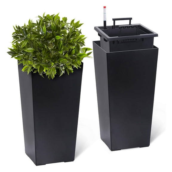 2 Pack 23" Tall Planters Sturdy Plant Flower Tree Pots for Indoor Outdoor Decor