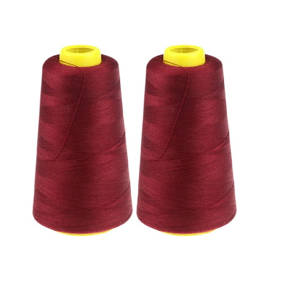 2-Pack 2300 Yards Colored Polyester Sewing Thread Burgundy,2Pc Sewing Thread,Household Color Polyester Sewing Thread Pagoda Thread 2Pc 2300 Yards